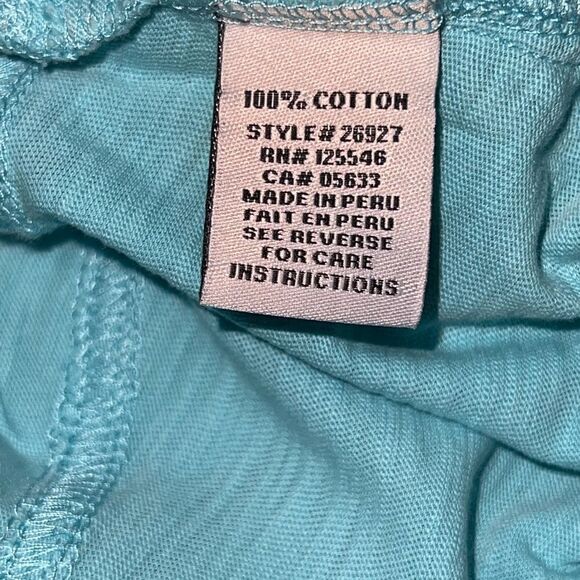 NWT Habitat River Wash Cotton Boxy Tee Blue Capri Womens Sz XS/S 26927 - Picture 6 of 9